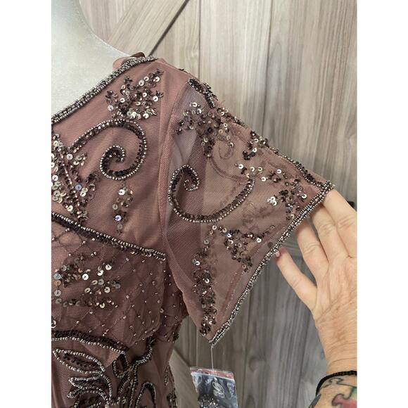 NWT Pissarro  Nights size 14 long beaded dress - Picture 6 of 9